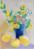 Fleurs jaunes et citrons - Aquarelles et Pastels