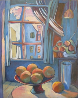 Oranges devant la fenêtre - Divers/peinture